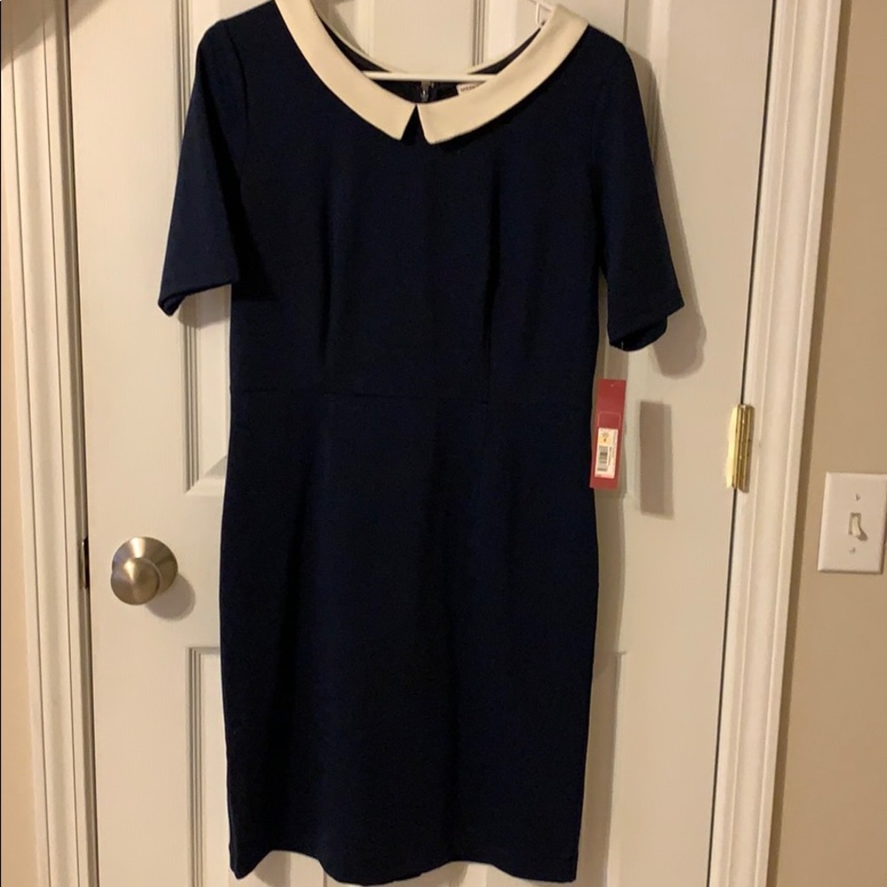 Navy collar dress